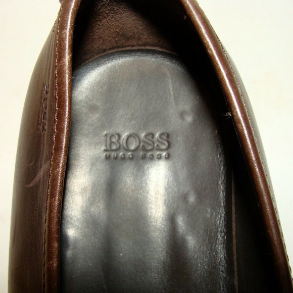 HUGO BOSS Mens Brown Leather Loafers Shoes SIZE 10 main image 7